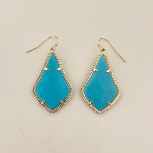 Kendra Scott Alex Gold Drop Earrings in Turquoise